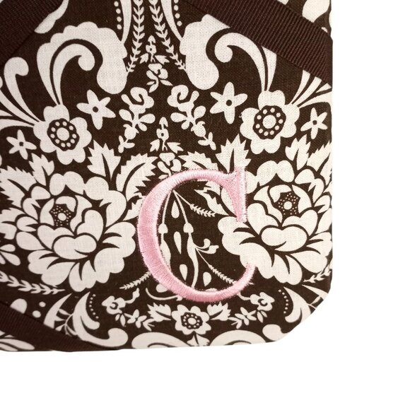 Damask French Memo Board Bulletin Vision Photo Note Brown White Damask Fabric - Picture 3 of 6